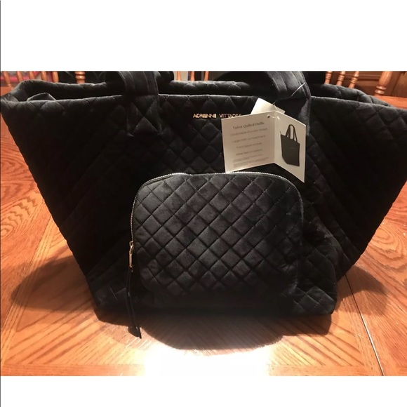 adrienne vittadini quilted duffle bag